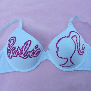 Barbie Bra pink rhinestones logo movie handmade